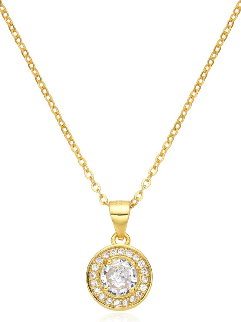 Elegant Birthstone Necklace for Women - Sterling Silver Round Pendant with CZ